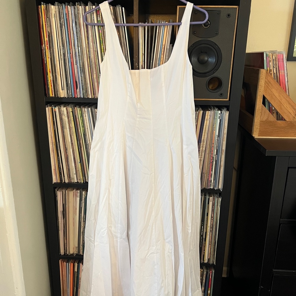 STAUD White Wells Midi Dress